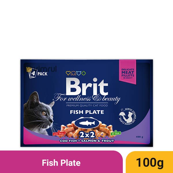 Brit Premium Cat Pouch - Fish Plate in Gravy (4x100g)
