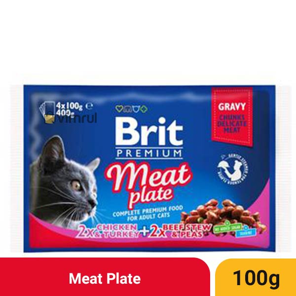 Brit Premium Cat Pouch - Meat Plate in Gravy